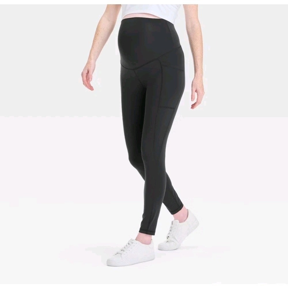 Ingrid Isabel Maternity Active Leggings Black XS Crossover Panel NWT Pregnancy
